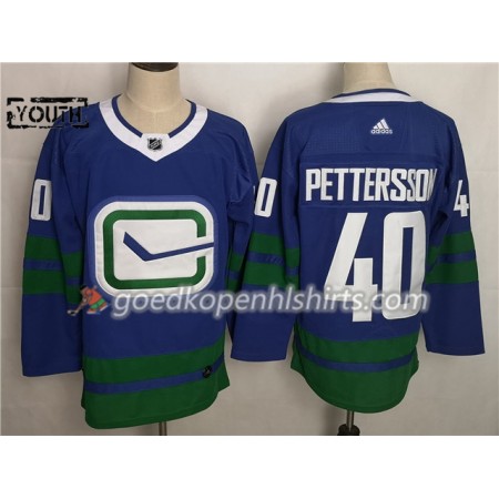 Vancouver Canucks Elias Pettersson 40 Alternate Adidas 2019-2020 Blauw Authentic Shirt - Kinderen